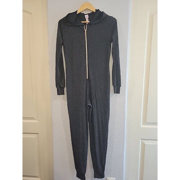 SAVAGE X FENTY Sleep & Shine Hooded Jumper In Black Caviar XS Sparkle One Piece - Picture 1 of 7